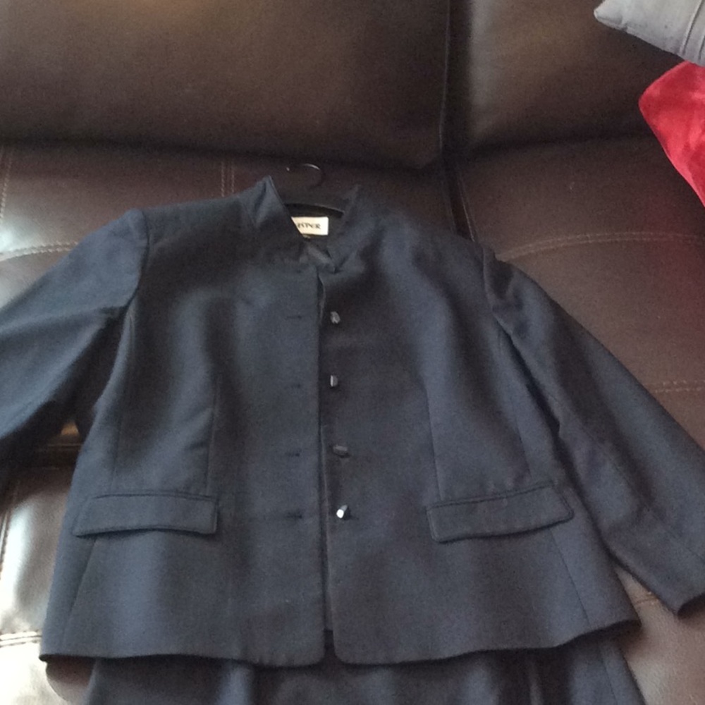 Navy Kasper Skirt Suit